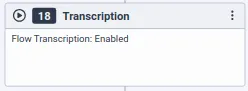 An **Enable Transcription** action in an architect flow