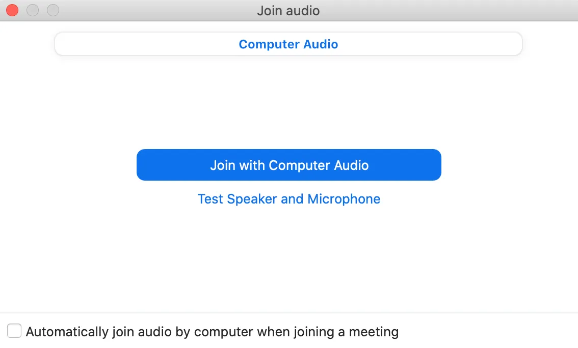 Join Zoom with Computer Audio