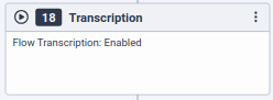An **Enable Transcription** action in an architect flow